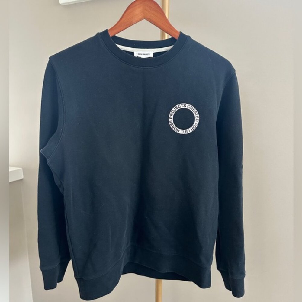 New title Norse Projects Black Crewneck Sweatshirt Men's M Minimalist